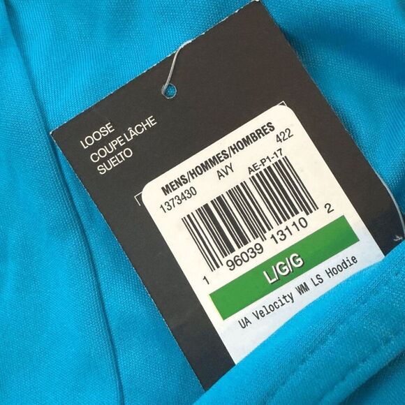 Under Armour Men's Velocity Long Sleeve Hoodie Blue Large NWT - Picture 7 of 11